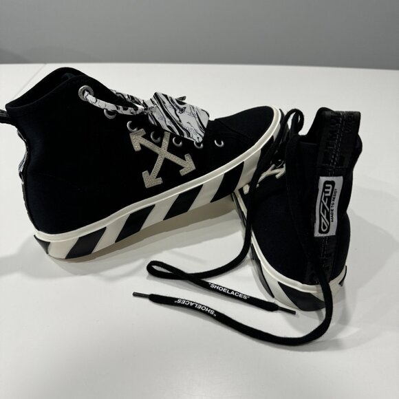 Off-White High-Top Vulcanised Sneakers, Size 44/ US 11 - Picture 7 of 17